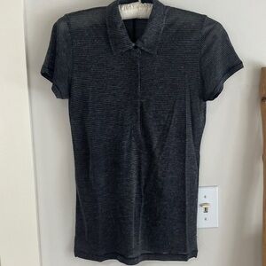 rag & bone Dark Gray sheer polo Shirt